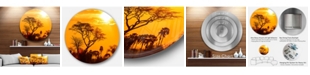 Design Art Designart 'Orange Glow Of African Sunset' Extra Large Wall Art Landscape - 23" x 23"